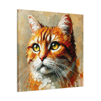 Orange Tabby Cat Oil Canvas Painting Print – A Delightful Addition for Cat Lovers and Home Decor