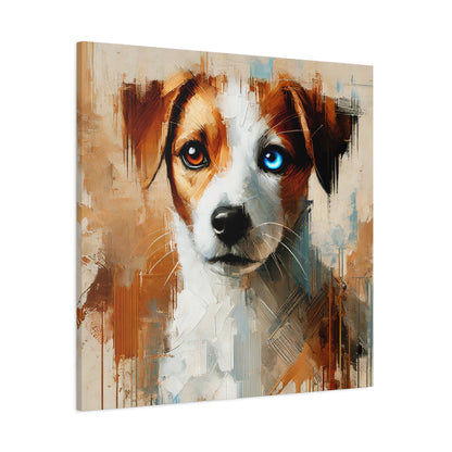 Jack Russell Terrier Mix Oil Canvas Painting Print – Ideal for Dog Lovers and Art Collector