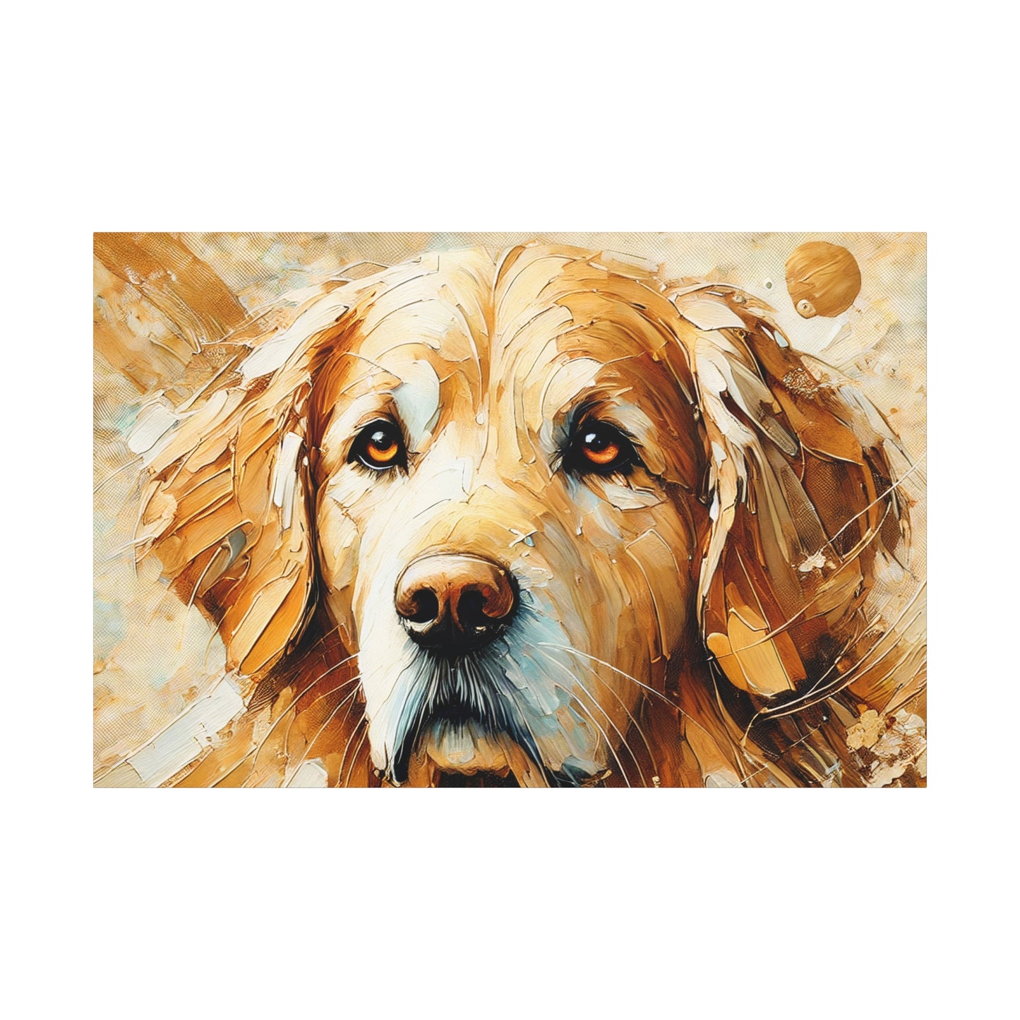 Golden Retriever Oil Canvas Painting Print – A Heartwarming Addition for Dog Lovers and Home Decor