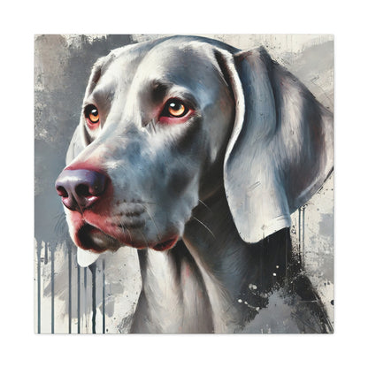 Weimaraner Dog Oil Canvas Painting Print – Perfect for Dog Lovers and Art Enthusiasts