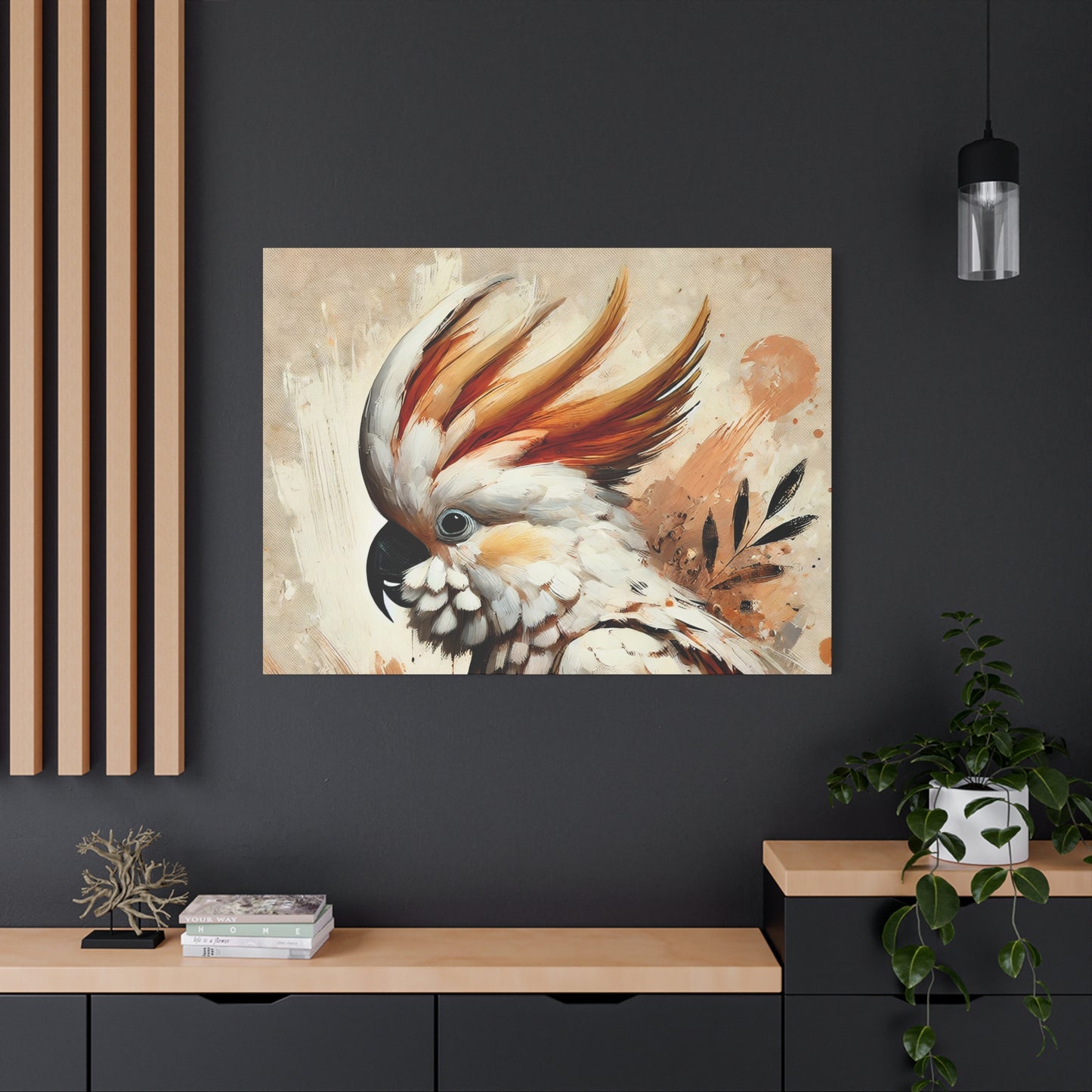 Cockatoo Oil Canvas Painting Print – A Stunning Addition for Bird Lovers and Home Decor