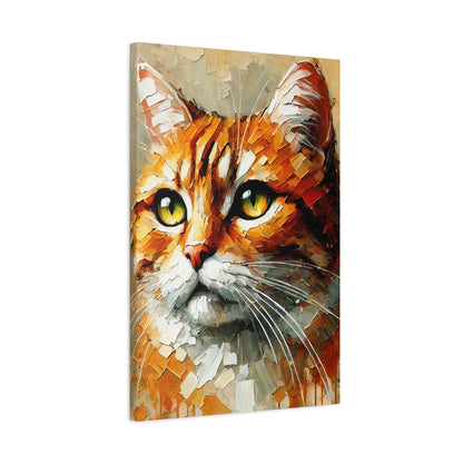 Orange Tabby Cat Oil Canvas Painting Print – A Delightful Addition for Cat Lovers and Home Decor