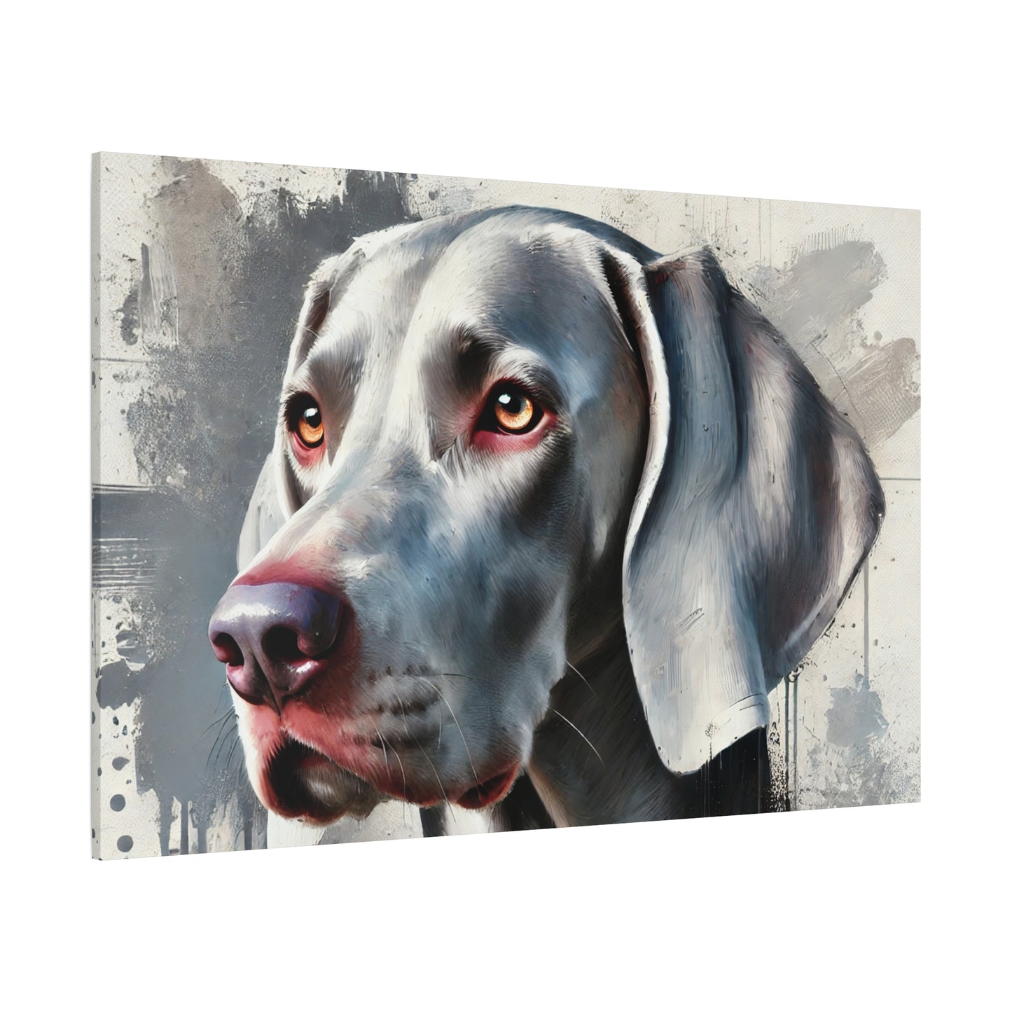 Weimaraner Dog Oil Canvas Painting Print – Perfect for Dog Lovers and Art Enthusiasts