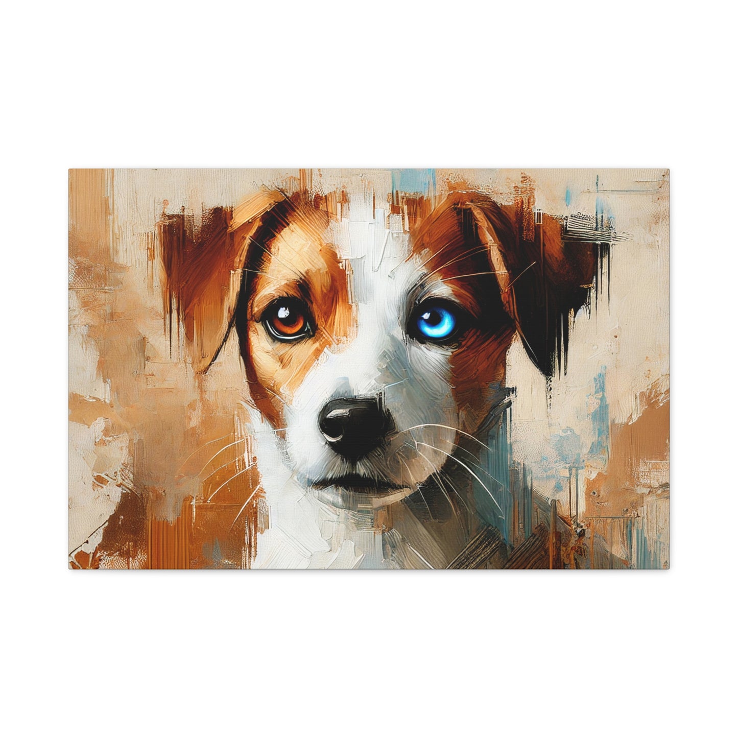 Jack Russell Terrier Mix Oil Canvas Painting Print – Ideal for Dog Lovers and Art Collector