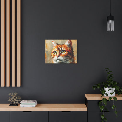 Orange Tabby Cat Oil Canvas Painting Print – A Delightful Addition for Cat Lovers and Home Decor