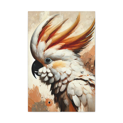 Cockatoo Oil Canvas Painting Print – A Stunning Addition for Bird Lovers and Home Decor