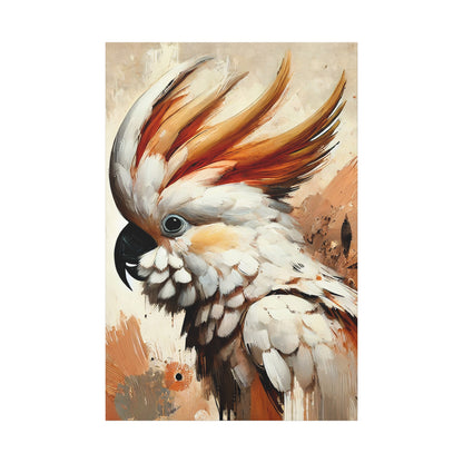 Cockatoo Oil Canvas Painting Print – A Stunning Addition for Bird Lovers and Home Decor