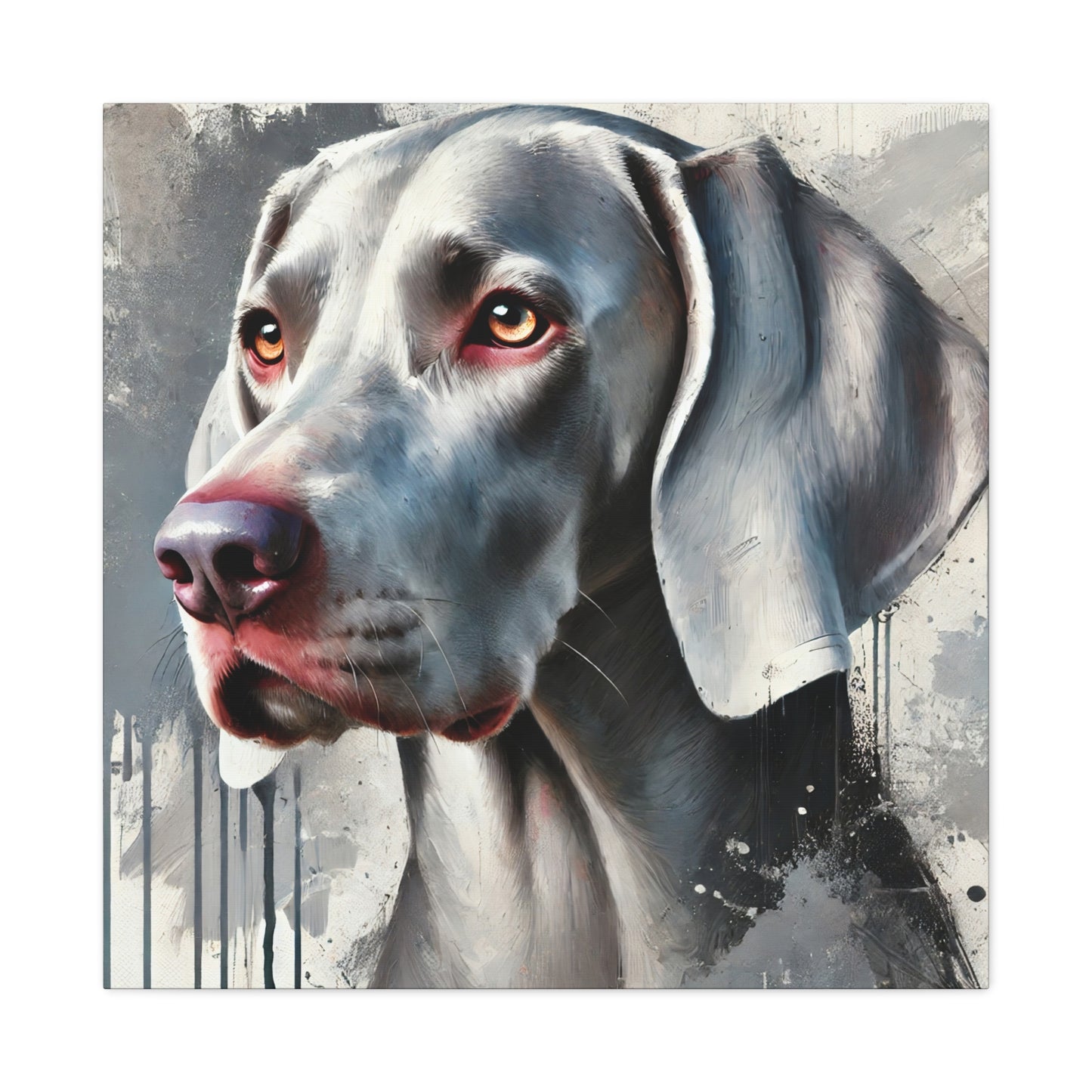 Weimaraner Dog Oil Canvas Painting Print – Perfect for Dog Lovers and Art Enthusiasts