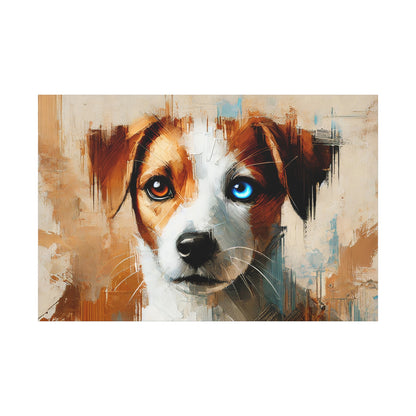 Jack Russell Terrier Mix Oil Canvas Painting Print – Ideal for Dog Lovers and Art Collector