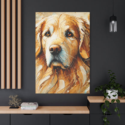 Golden Retriever Oil Canvas Painting Print – A Heartwarming Addition for Dog Lovers and Home Decor