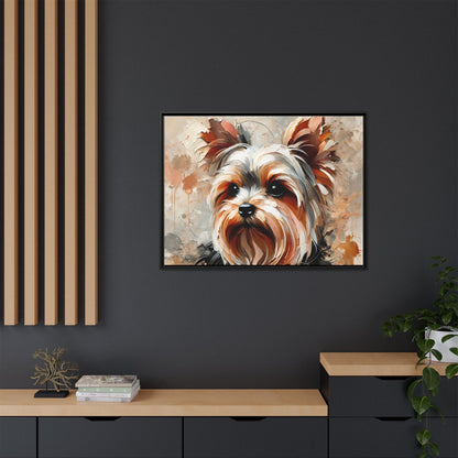 Yorkshire Terrier Oil Canvas Painting Print With Frame