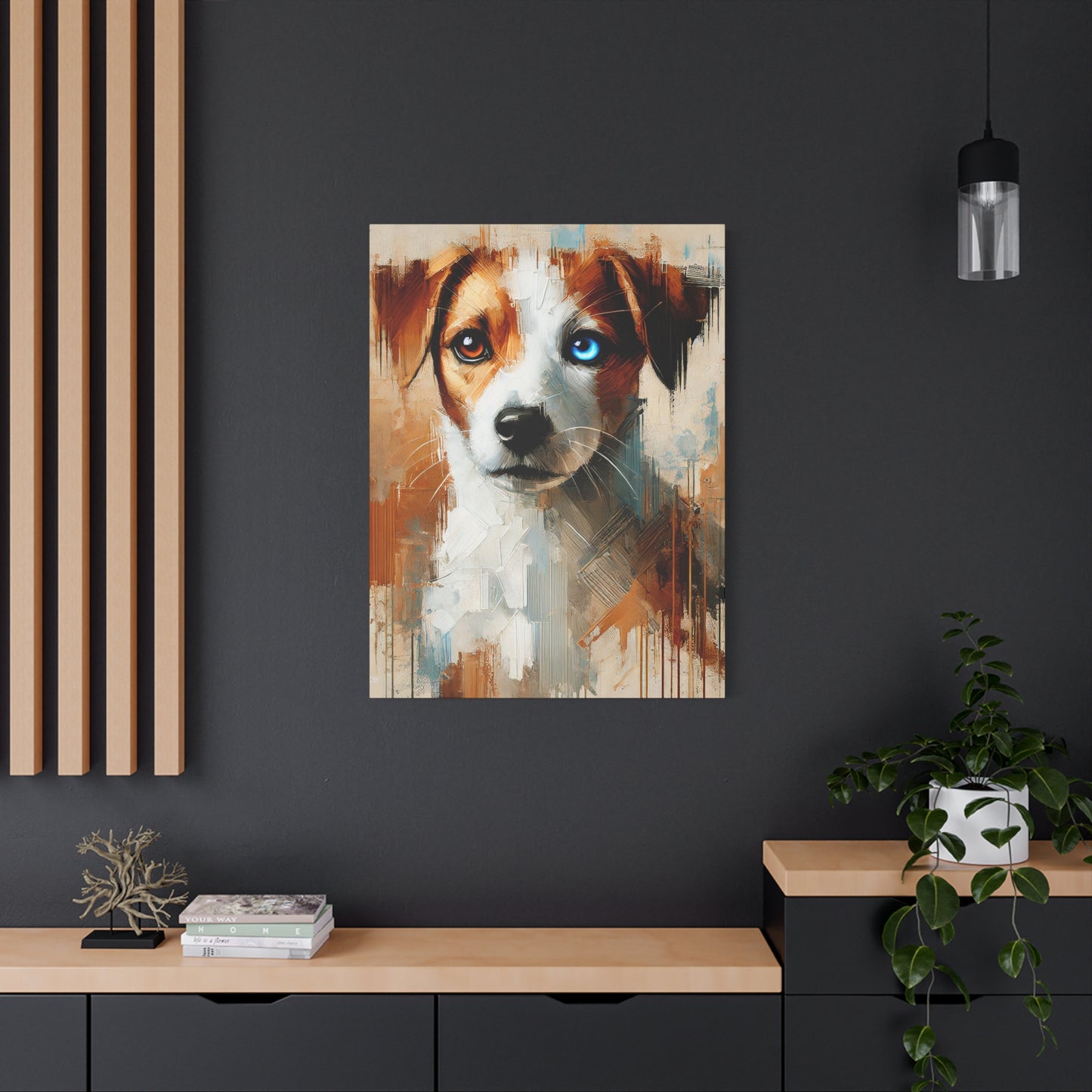 Jack Russell Terrier Mix Oil Canvas Painting Print – Ideal for Dog Lovers and Art Collector