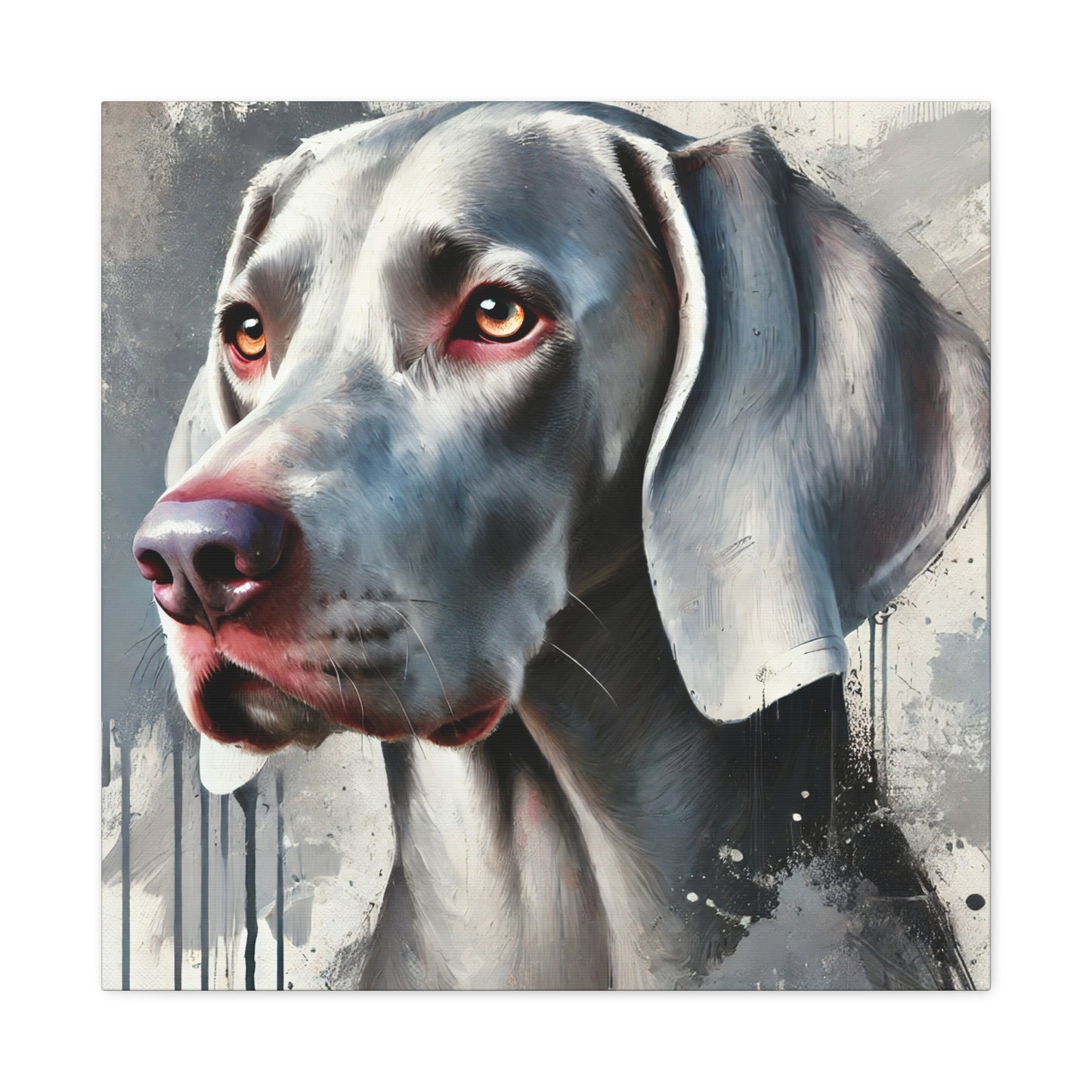 Weimaraner Dog Oil Canvas Painting Print – Perfect for Dog Lovers and Art Enthusiasts