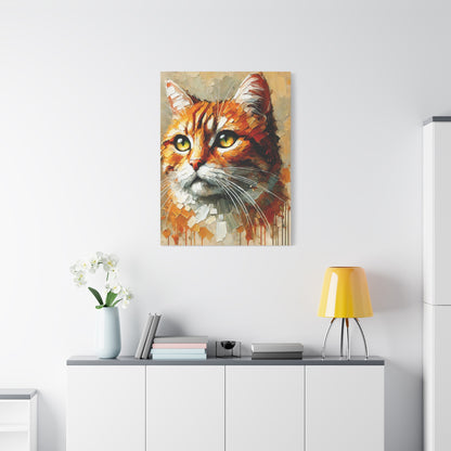 Orange Tabby Cat Oil Canvas Painting Print – A Delightful Addition for Cat Lovers and Home Decor