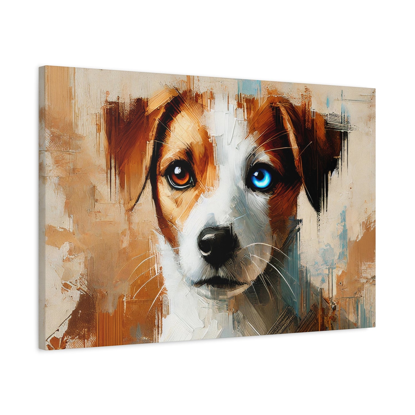 Jack Russell Terrier Mix Oil Canvas Painting Print – Ideal for Dog Lovers and Art Collector