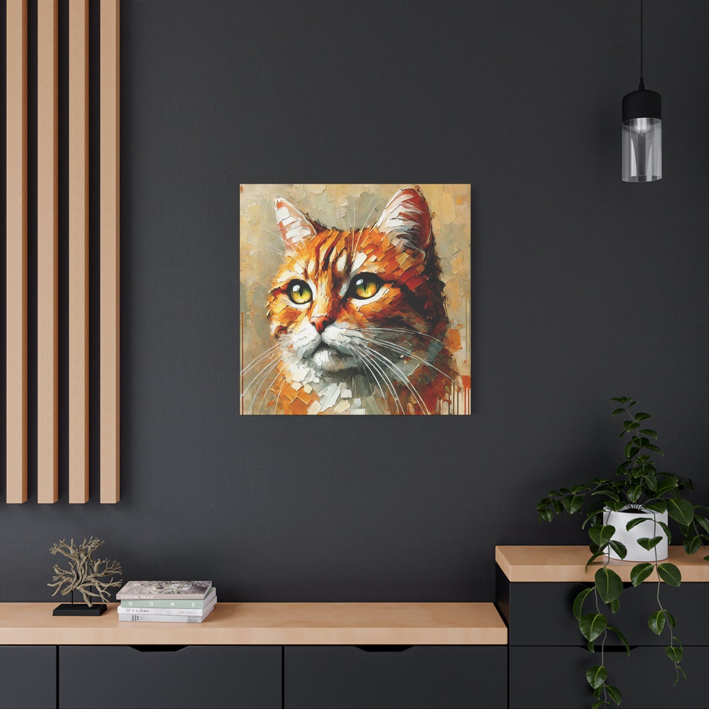 Orange Tabby Cat Oil Canvas Painting Print – A Delightful Addition for Cat Lovers and Home Decor