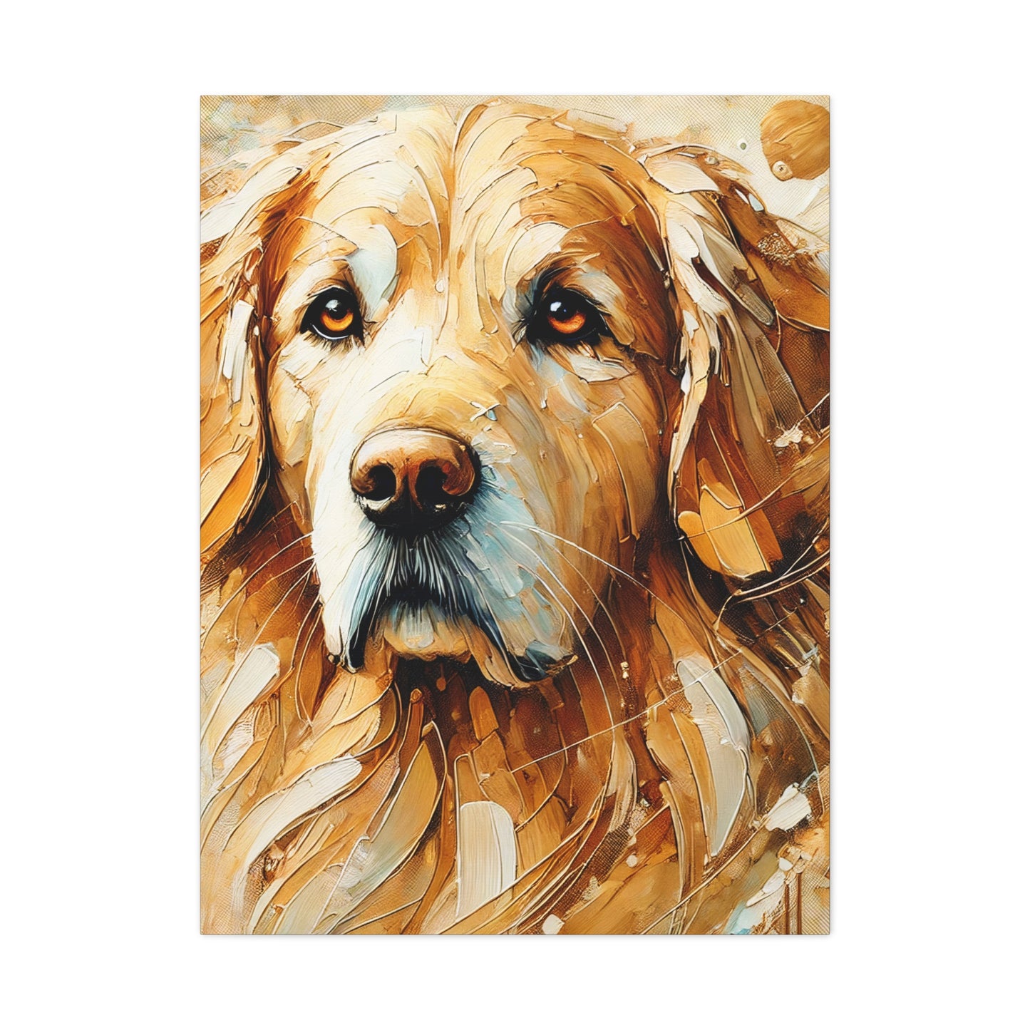 Golden Retriever Oil Canvas Painting Print – A Heartwarming Addition for Dog Lovers and Home Decor