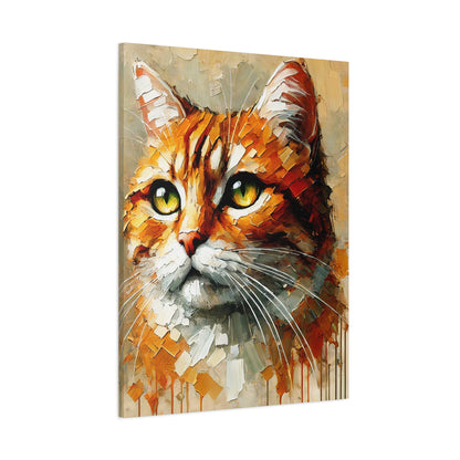 Orange Tabby Cat Oil Canvas Painting Print – A Delightful Addition for Cat Lovers and Home Decor