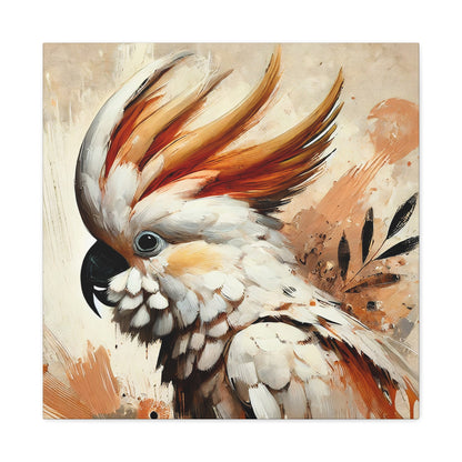 Cockatoo Oil Canvas Painting Print – A Stunning Addition for Bird Lovers and Home Decor