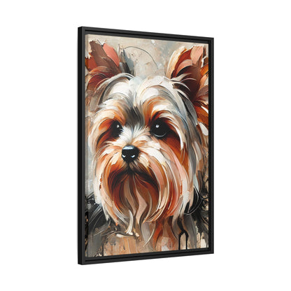 Yorkshire Terrier Oil Canvas Painting Print With Frame