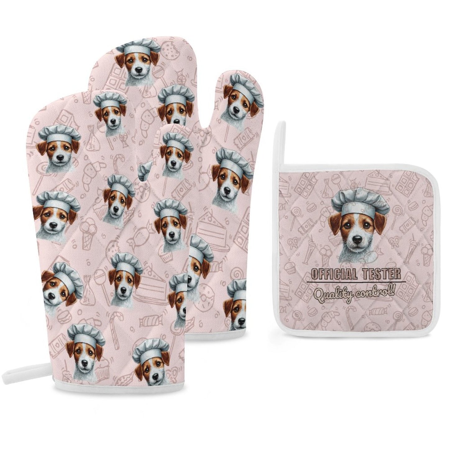 Custom Pet Oven Mitts and Pot Holder Set – Heat-Resistant and Personalized for Pet Lovers 🐾🔥
