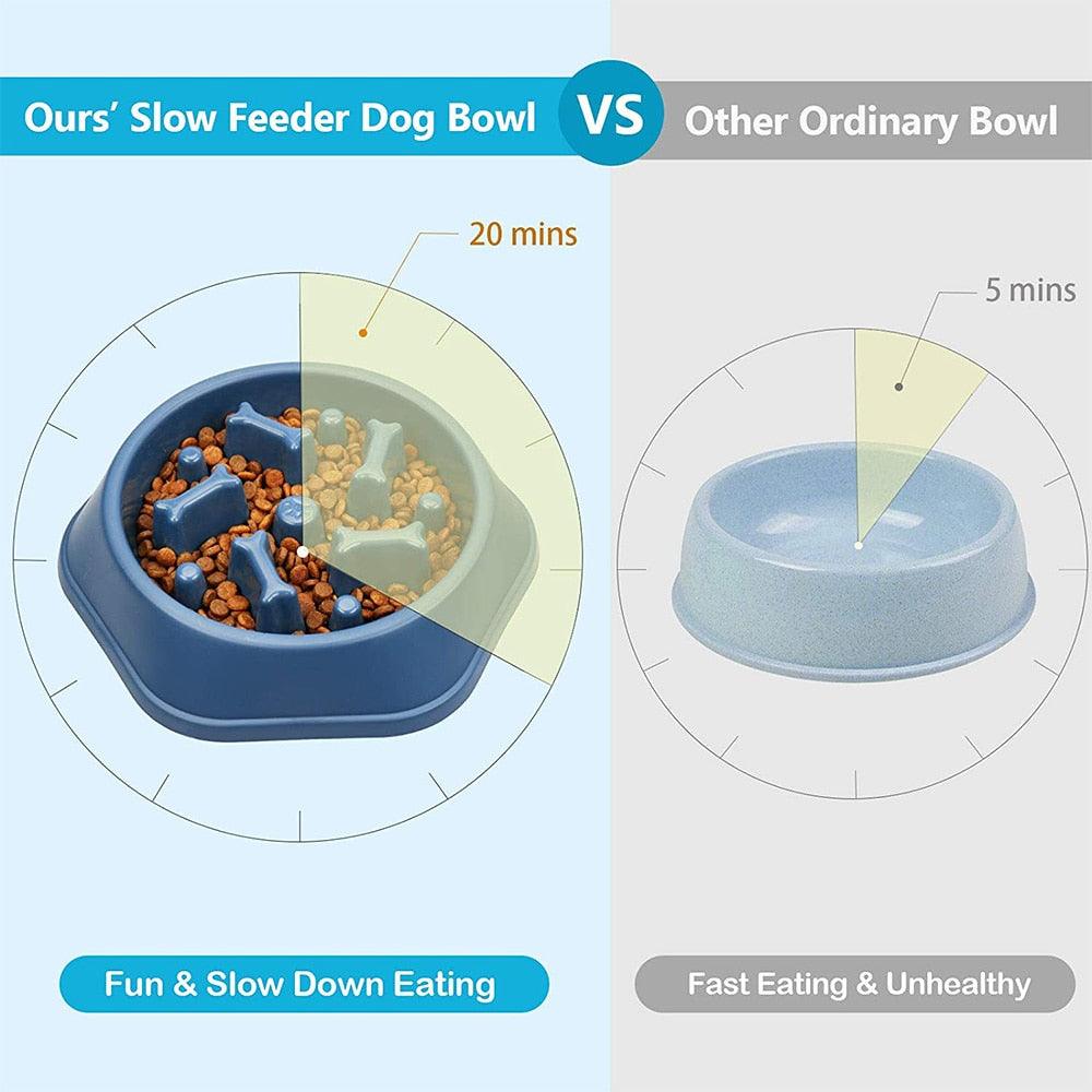 JASGOOD Slow Feeder Dog Bowl Slow Eat Feeder for Fun Slow Feeding  Interactive Bloat Stop Dog Bowl,A-Black