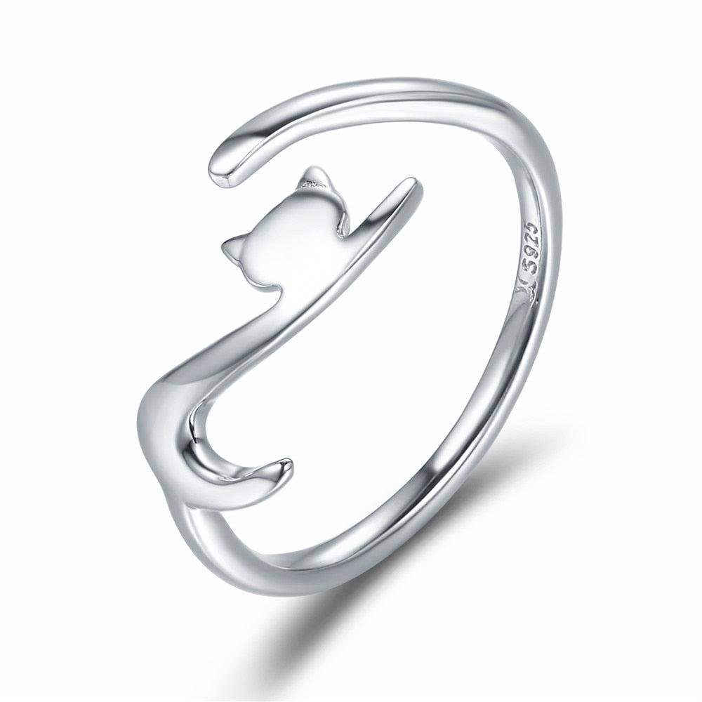 Sterling Silver Cat Ring - karuna