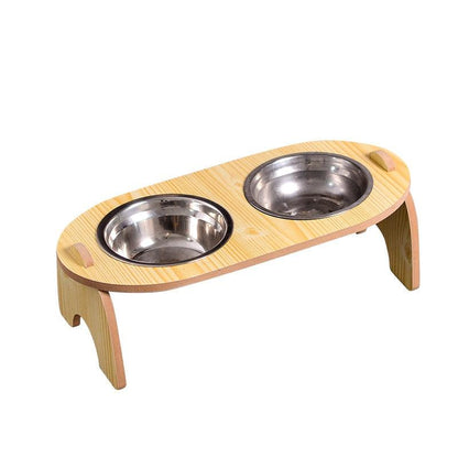 Raised Wooden Dog Bowl