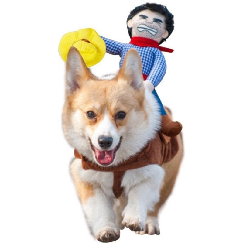 Riding cowboy deals dog costume