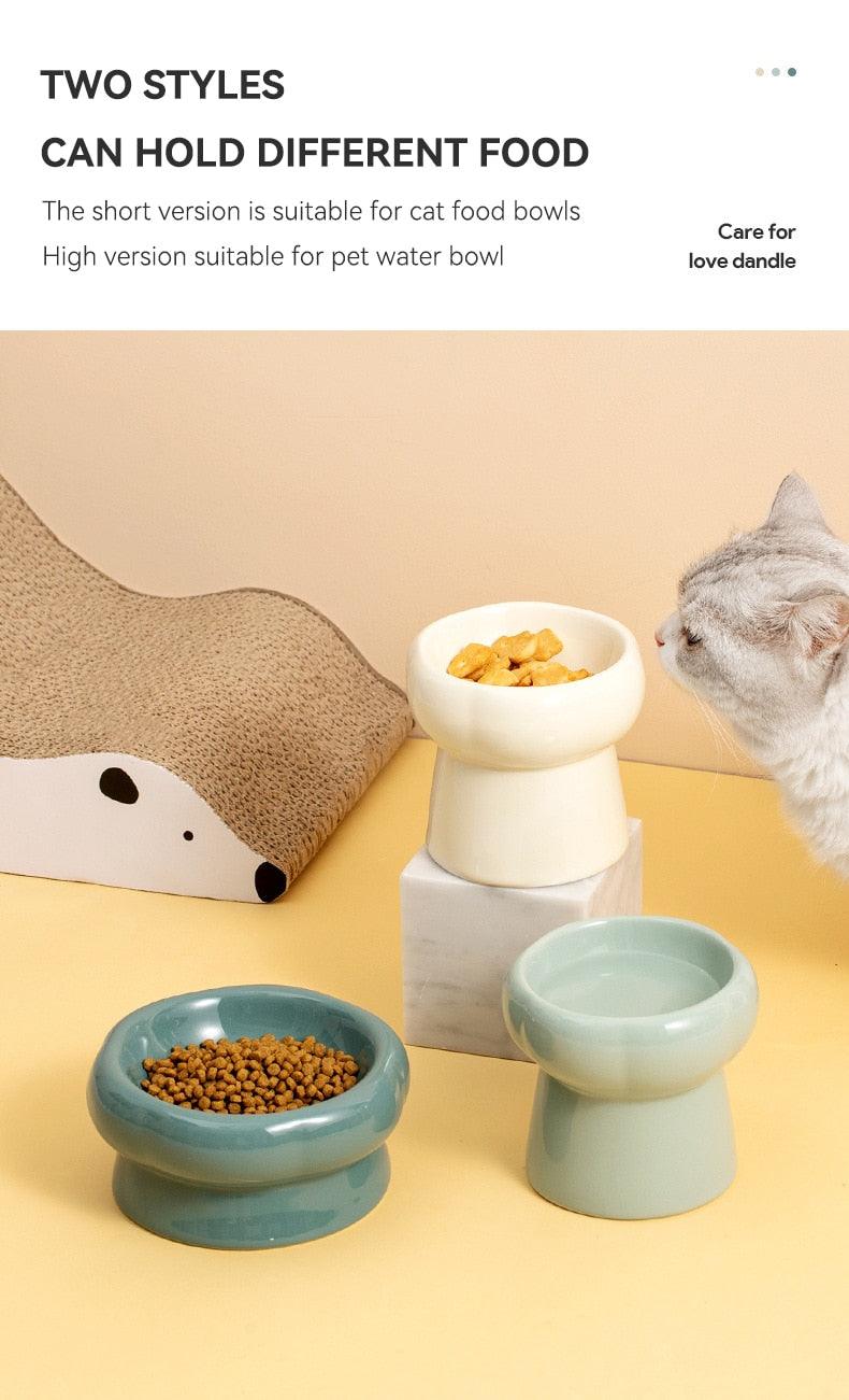 Elevated Ceramic Cat Bowls - karuna