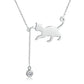 Sterling Silver Cat Necklace - karuna