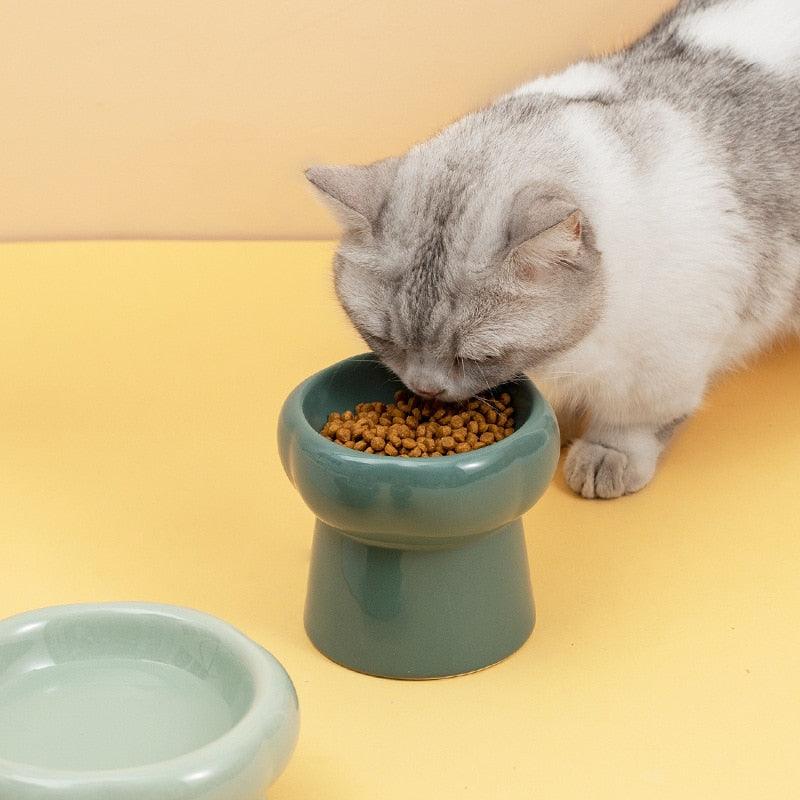 Elevated Ceramic Cat Bowls - karuna