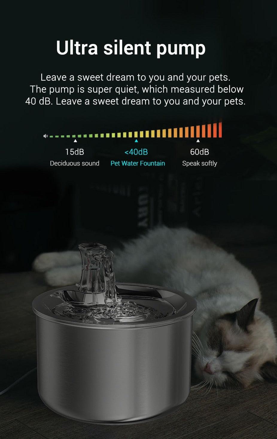 Stainless Steel Cat Water Fountain - karuna