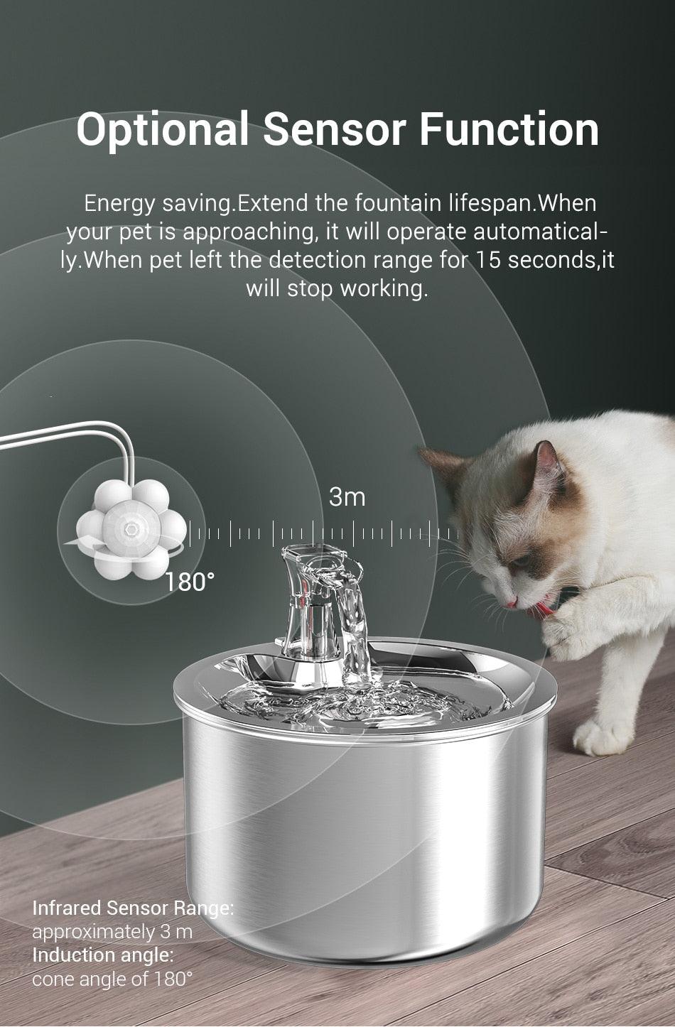 Stainless Steel Cat Water Fountain - karuna