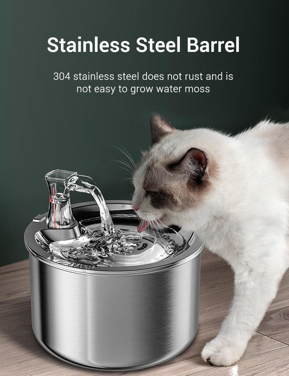 Stainless steel cat outlet fountain